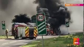 Bus catches fire in Inverness [upl. by Akimyt52]