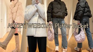 EngSub ARKETWEEKDAY Puffer Jacket Review아르켓 위크데이 패딩자켓 리뷰 [upl. by Enahsal]