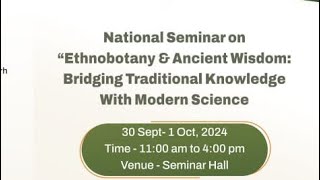 Ethnobotany in Ancient WisdomBridging Traditional Knowledge with Modern Science Botany Live seminar [upl. by Tala]