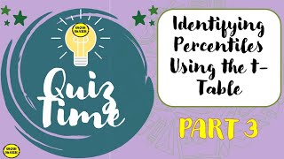 IDENTIFYING PERCENTILES USING TTABLE [upl. by Auhesoj]