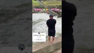 Fishing At Dam🐡🎣 amazing fishing fishingvideo dangerous funny interesting fishingnet fun [upl. by Amaj901]