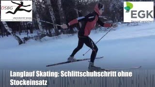 Langlauf Skating Schlittschuhschritt ohne Stockeinsatz [upl. by Rabiah]