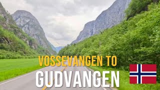 Driving in Norway 🇳🇴 from Vossevangen to Gudvangen in June 2024 [upl. by Hapte]