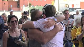 WVU Football Team Arrival Arizona 102624 [upl. by Aikam429]