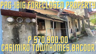 CASIMIRO TOWNHOMES MOLINO 3 BACOOR  MURANG BAHAY Pagibigforeclosedproperties [upl. by Ykcir]