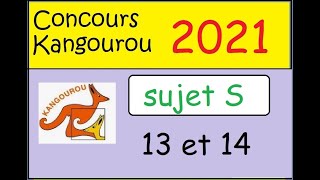 Concours Kangourou 2021 sujet S1ère et Term spé math questions 13 et 14 [upl. by Puglia]