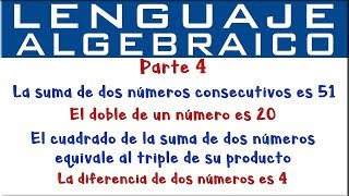 Lenguaje algebraico  Parte 4 [upl. by Ayhtnic656]