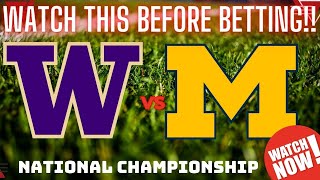 College Football National Championship Washington Huskies vs Michigan Wolverines Prediction amp Picks [upl. by Yrret]