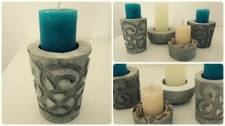 Kerzenhalter aus Beton 2  DIY  Concrete Candle Holder eng sub [upl. by Waers744]