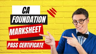 icai update regarding ca foundation december 2023 exam marksheet and pass certificate [upl. by Pass]