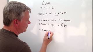 How to calculate ratio  sharing money GCSE question [upl. by Eiznek]