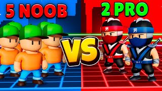 Can 2 PROS Beat 5 NOOBS in Stumble Guys [upl. by Sonitnatsnoc611]