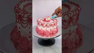 Elegant floral Cake decorations tutorial cakedecorating shortsfeed cake [upl. by Ilyak]