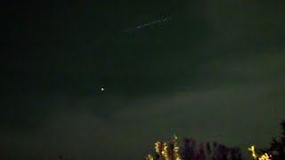 ISS amp Starlink satellites seen at the same time in the evening sky on 7282023 near Phoenix meteor [upl. by Atsyrhc]