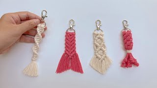 DIY 4 Macrame Keychain Tutorial  Easy Macrame Keychain for Total Beginner [upl. by Ib]