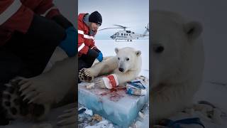 Volunteers saved a polar bear from a deadly net giving it a second chance at life animals [upl. by Ahsieker]