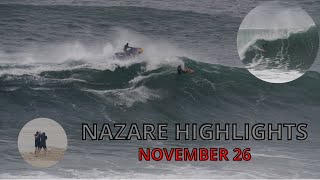 NAZARE HIGHLIGHTS NOVEMBER 26  CRAZY LINEUP [upl. by Yc528]