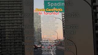 PRESTO Card PERKS in TORONTO toronto torontodeals prestocard [upl. by Ravid]