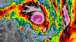 Infrared Satellite Animation of Cyclone Heta 200304 [upl. by Adnilam]