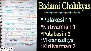 The Badami Vatapi Chalukyas  Ancient History  Handwritten notes  Lec65  An Aspirant [upl. by Lombardo]