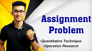 Assignment problem  Minimization  Operational Research  Quantitative Technique  BBA [upl. by Ehtylb]