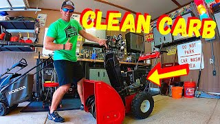 HOW TO CLEAN AN MTD YARD MACHINES CRAFTSMAN TROY BILT SNOWBLOWER CARBURETOR FOR BEGINNERS [upl. by Lleynad634]