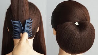 Low Bun Hairstyle With Claw Clip  Beautiful And Easy Hairstyle For Ladies [upl. by Annaes]