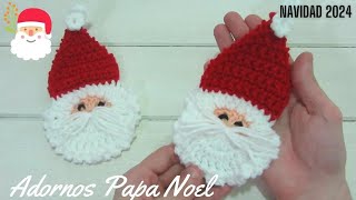 Tejé Adornos Navideños de Papa Noel a Crochet  Paso a Paso [upl. by Nodnas]