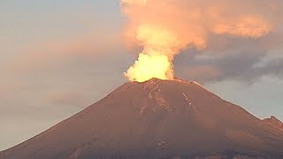 IMPRESIONANTE así se vio esta mañana el Popocatépetl desde San Nicolas de los Ranchos [upl. by Annaerdna675]