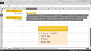 excel124  Ile czwartków pomiędzy datami SUMAILOCZYNÓW DZIEŃTYG WIERSZ ADRPOŚR [upl. by Eniamrahc]