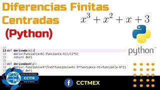 Diferencias Finitas Centradas  Código Python  Métodos Numéricos  ¡Muy básico [upl. by Sreip]