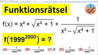 Bestimme f19992000  Funktionswert ermitteln  Mathe Rätsel  Känguru der Mathematik 1999 [upl. by Gilberte]