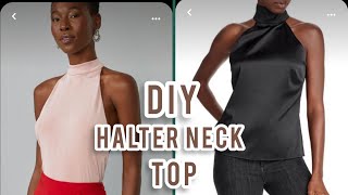 DIY Halter neck top pattern halter mockneck sewingtutorial sewingpattern diy fashion [upl. by Norha484]