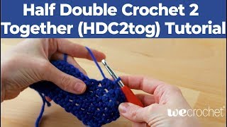 Learn to Half Double Crochet 2 Together HDC2tog [upl. by Ahras]