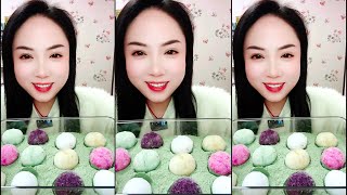 ASMR SNOWBALL ICE EATING with MATCHA  RELAXING [upl. by Elfie]