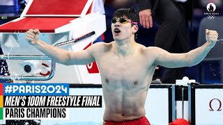 Mens 100m freestyle Final 🏊‍♂️  Paris Champions [upl. by Norrat]