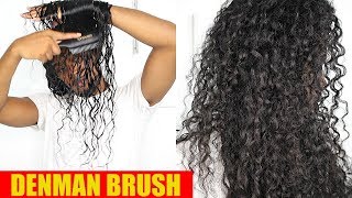 Denman Brush on Long Curly Hair  Does it Work  My Thoughts [upl. by Enelrac]