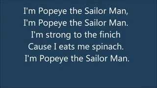 Popeye the sailor man lyrics [upl. by Elleunamme]