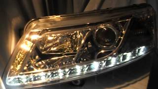 SWDRL Scheinwerfer chrome Audi A6 4F LED Tagfahrlicht by SWTuning [upl. by Eciuqram]