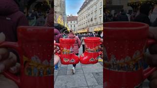 Glühwein 🍷mulledwine christmasmarkets christkindlmarkt vienna [upl. by Leahcimnaj]