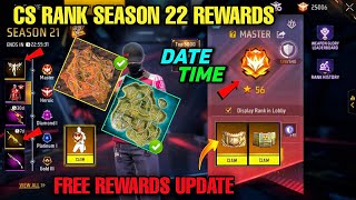 Cs Ranked Season 22 Free Rewards🔥  New Map Return  New Rank Season kab aayega free fire [upl. by Hildick]