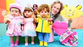 Spielspaß mit Nicole Überraschungen für die Baby Born Puppen Spielzeug Video auf Deutsch [upl. by Oelak]