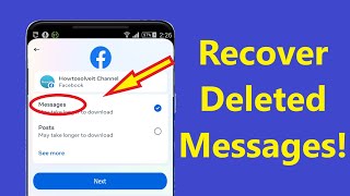 How To Recover Deleted Messages On Messenger Recover Deleted Facebook Messages  Howtosolveit [upl. by Asiruam]