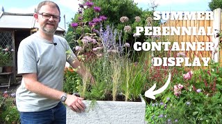 Summer Perennial Container Display  Container Gardening Ideas  Perennial Planting Scheme for Pots [upl. by Patnode534]