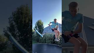 The biggest kickless on a tramp scoot scooter scootertricks clips insane trampoline trampscoot [upl. by Dranreb]