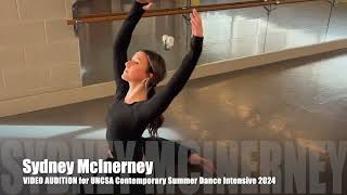 Sydney McInerney  UNCSA Contemporary Summer Dance Intensive Audition  HD 1080p [upl. by Nuahsar]