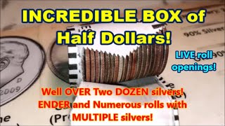 SILVERS GALORE INCREDIBLE Box Half Dollars Coin Roll Hunting LIVE reveals [upl. by Sherie]