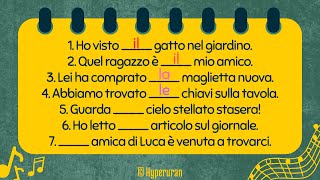 Italian how to use determinative articles  Singular and plural  A1A2  Learn italian free lessons [upl. by Atikahs]