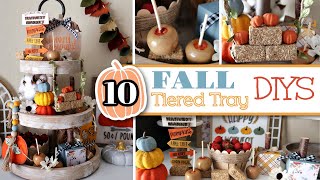 10 FALL TIERED TRAY DIYS 2021  Decorate Your TIERED TRAY For FALL  Easy amp Affordable Fall Crafts [upl. by Genny714]