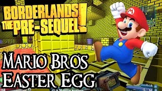 Super Mario Easter Egg  Borderlands PreSequel  Tychos Ribs  plus Loot Chest [upl. by Petua927]